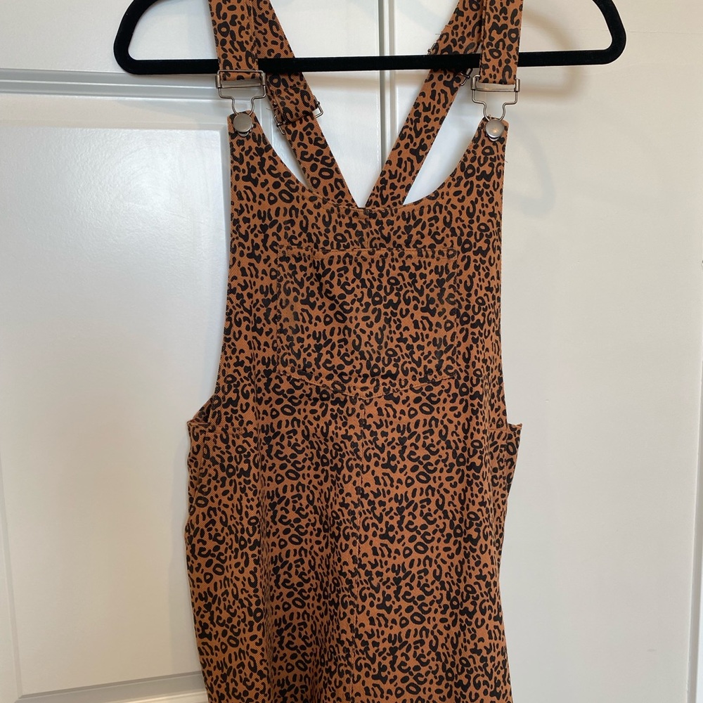 Cheetah overall denim dress